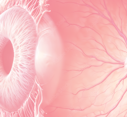 abstract sideview of the eye in a light pink color
